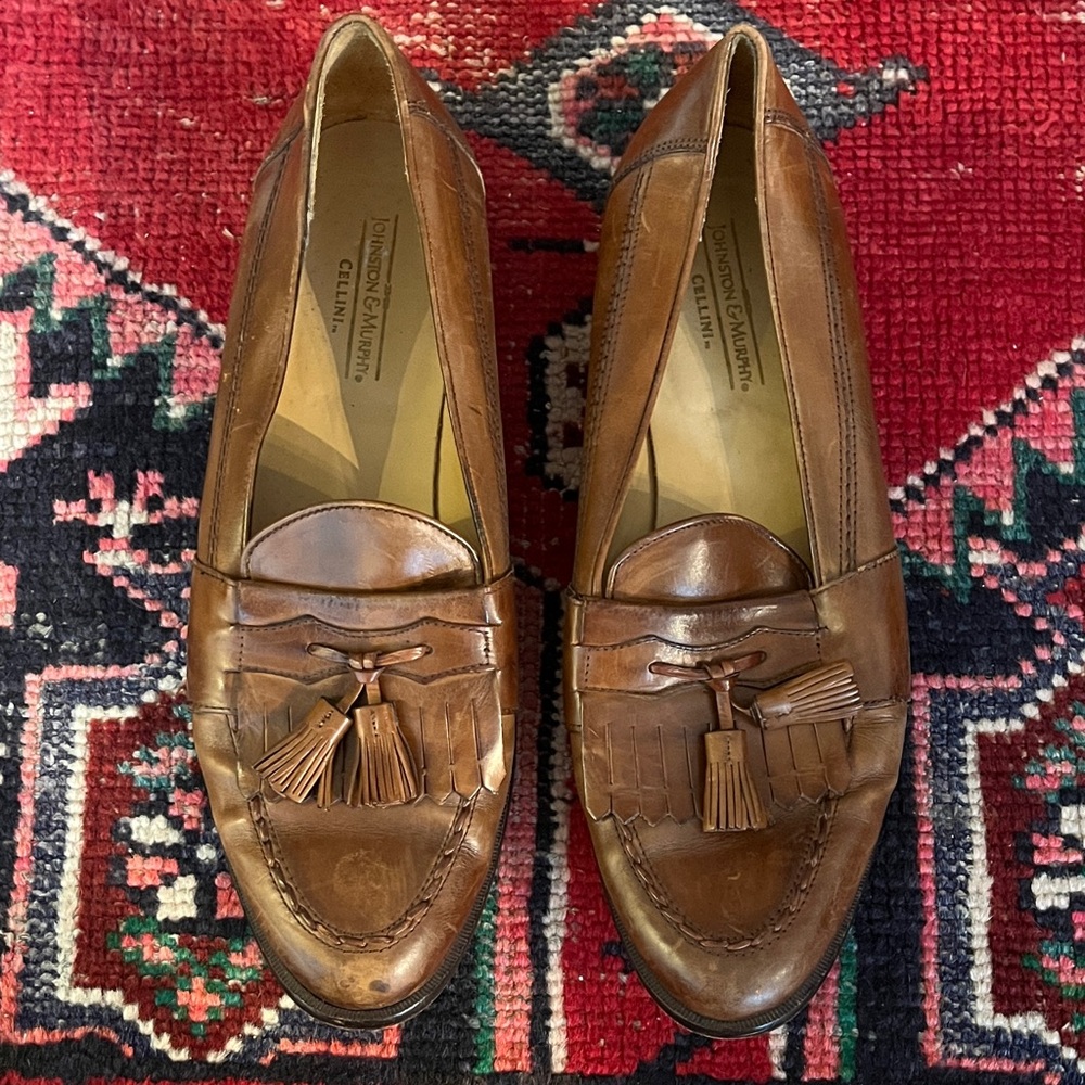 Johnston & Murphy Brown Men’s Leather Tassel Loafers